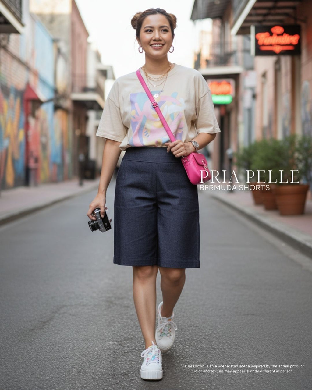 Pria Pelle Bermuda Shorts | Back garter - Denim Charcoal