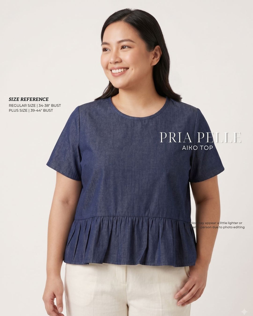 Pria Pelle Aiko Top - Denim Dark Blue |  Non Stretch
