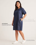 Pria Pelle Rebecca Puff Straight Dress | Denim Dark Blue