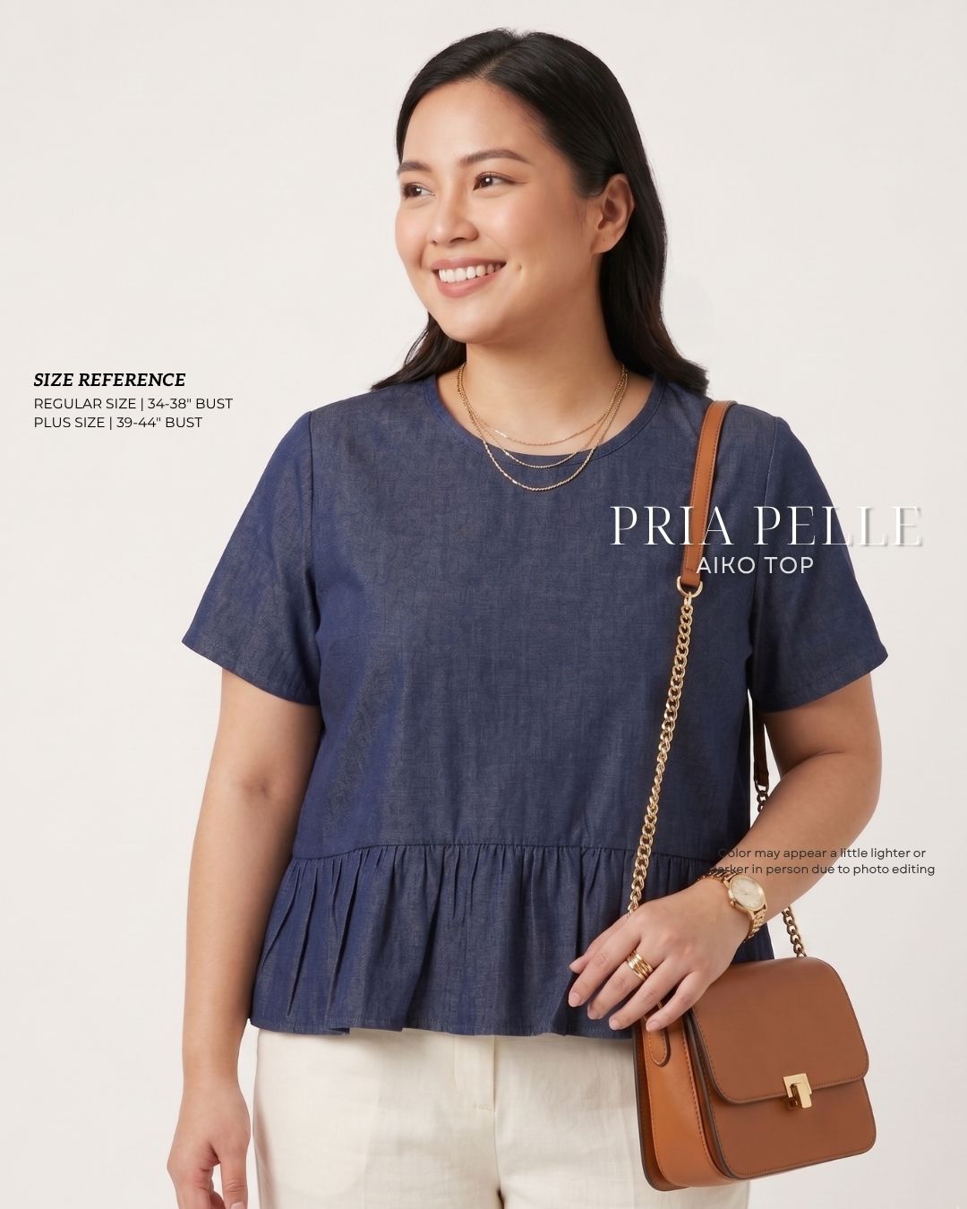 Pria Pelle Aiko Top - Denim Dark Blue |  Non Stretch