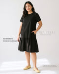 Pria Pelle Peplum Dress Version 1 | Cotton Blend Black - Non Stretch