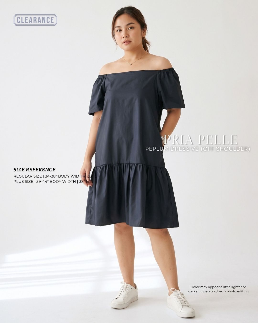 Pria Pelle Peplum Dress Off Shoulder | Cotton Blend Black with Sheen Finish - Non Stretch