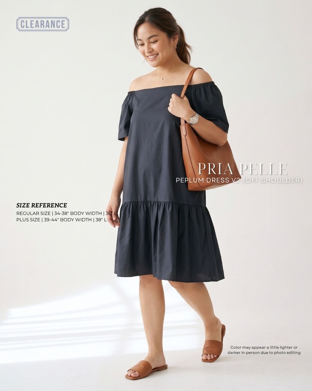 Pria Pelle Peplum Dress Off Shoulder | Cotton Blend Black with Sheen Finish - Non Stretch