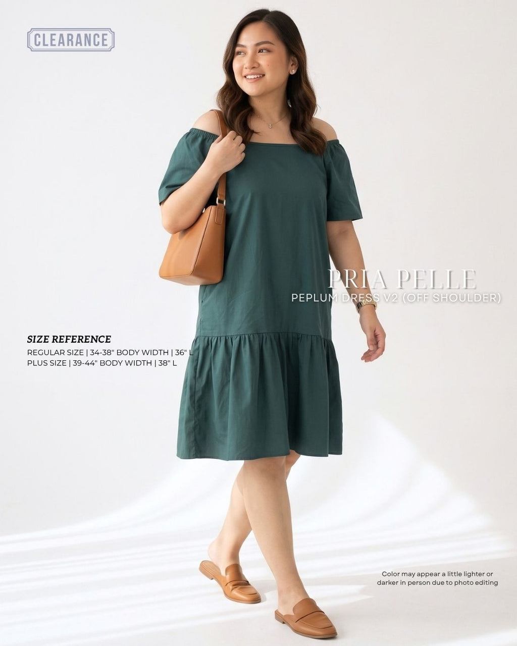 Pria Pelle Peplum Dress Off Shoulder | Twill Blend Teal - Non Stretch