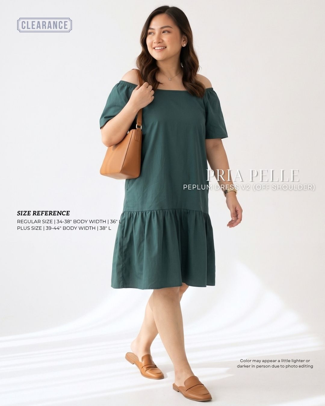 Pria Pelle Peplum Dress Off Shoulder | Twill Blend Teal - Non Stretch