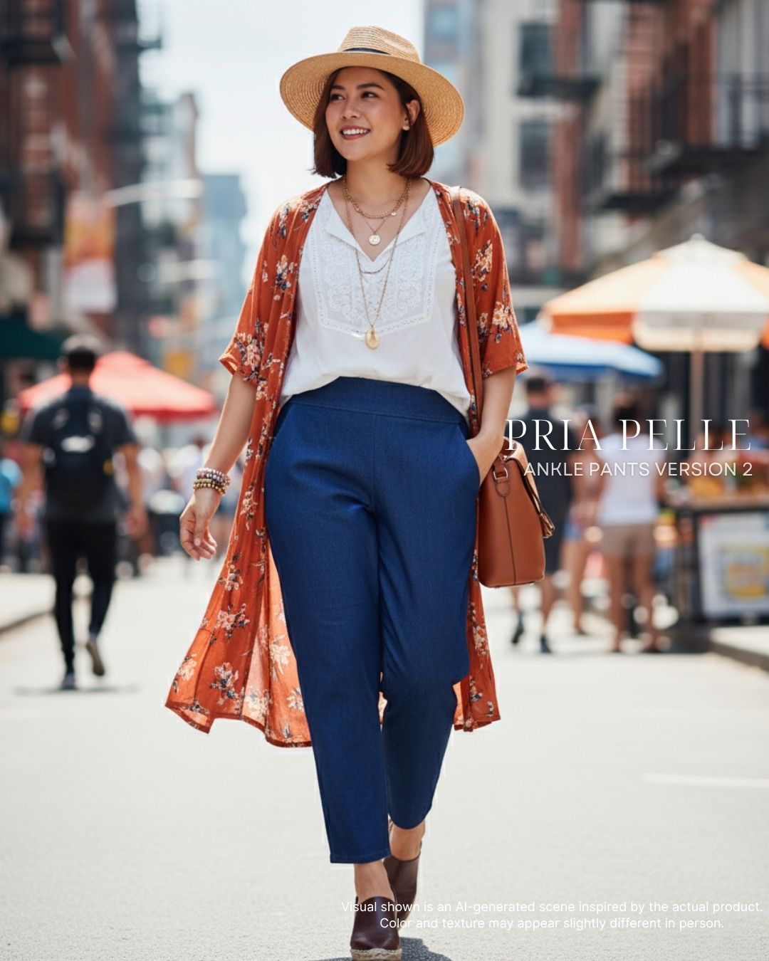 Pria Pelle Ankle Pants Version 2 | Back Garter - Denim Chicago Blue