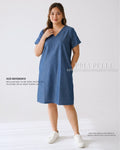 Pria Pelle Esther V-Neck Straight Dress | Chambray Denim - Non Stretch