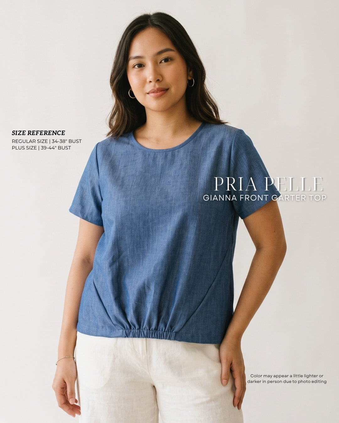 Pria Pelle Gianna Front Garter Top - CHAMBRAY DENIM - Non Stretch
