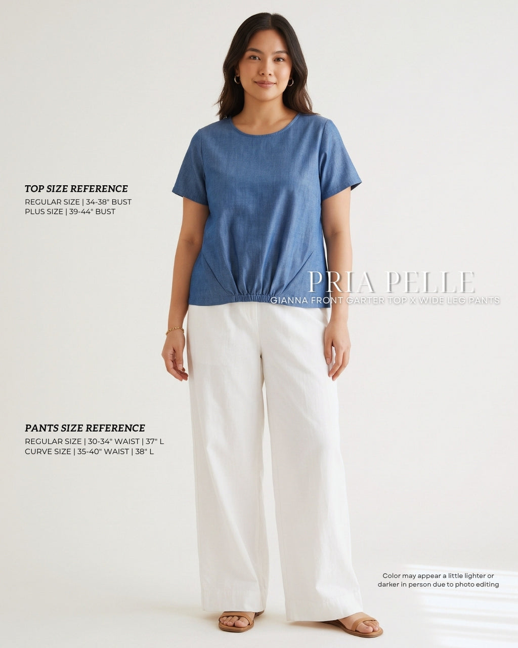 Pria Pelle Gianna Front Garter Top - CHAMBRAY DENIM - Non Stretch