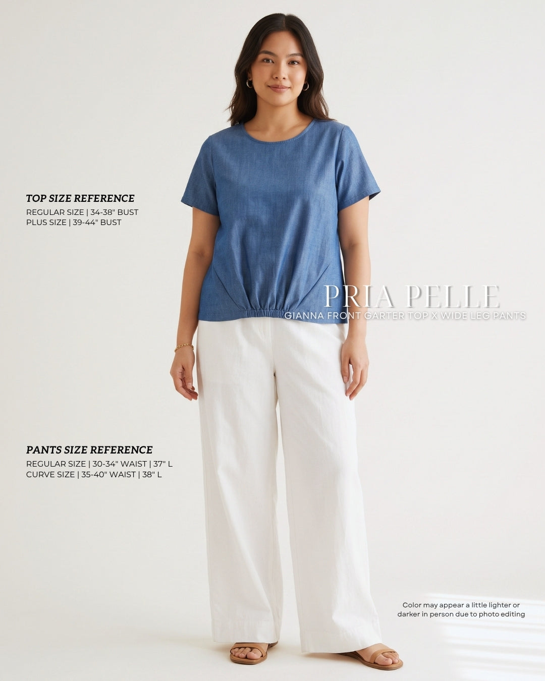 Pria Pelle Gianna Front Garter Top - CHAMBRAY DENIM - Non Stretch