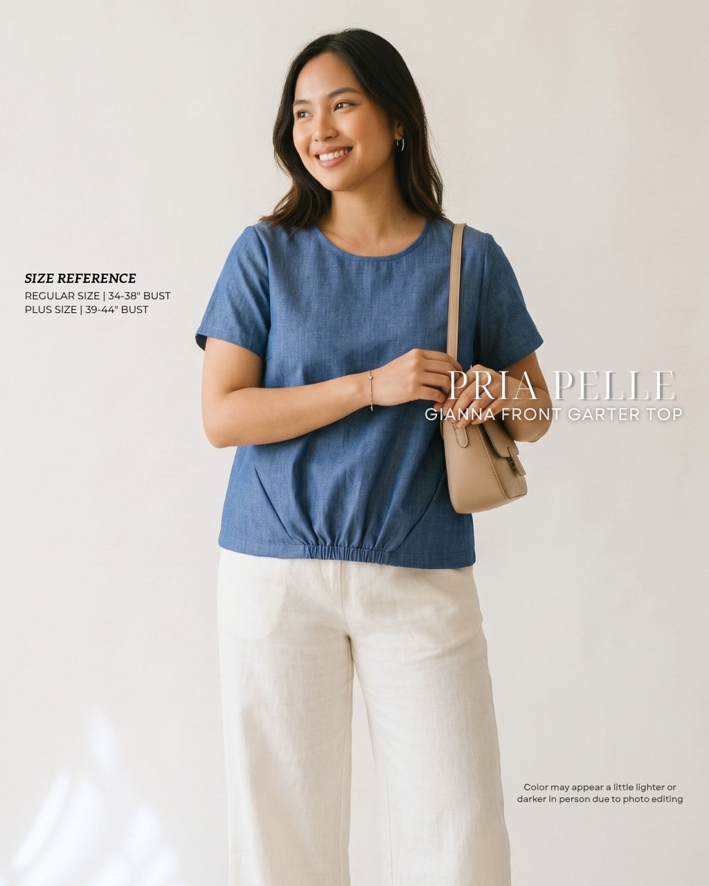 Pria Pelle Gianna Front Garter Top - CHAMBRAY DENIM - Non Stretch