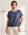 Pria Pelle Gianna Front Garter Top - Soft Denim Midnight Blue - Non Stretch (SPECIAL PRICE)