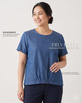 Pria Pelle Gianna Front Garter Top - Soft Denim Blue | Non Stretch