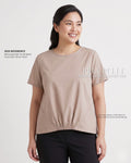 Pria Pelle Gianna Front Garter Top - Cotton Blend Soft Brown | Non Stretch
