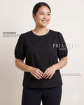 Pria Pelle Gwen Elegant Top | Cotton Blend Black - Non Stretch