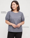 Pria Pelle Gwen Elegant Top | Cotton Blend Slate Gray - Non Stretch