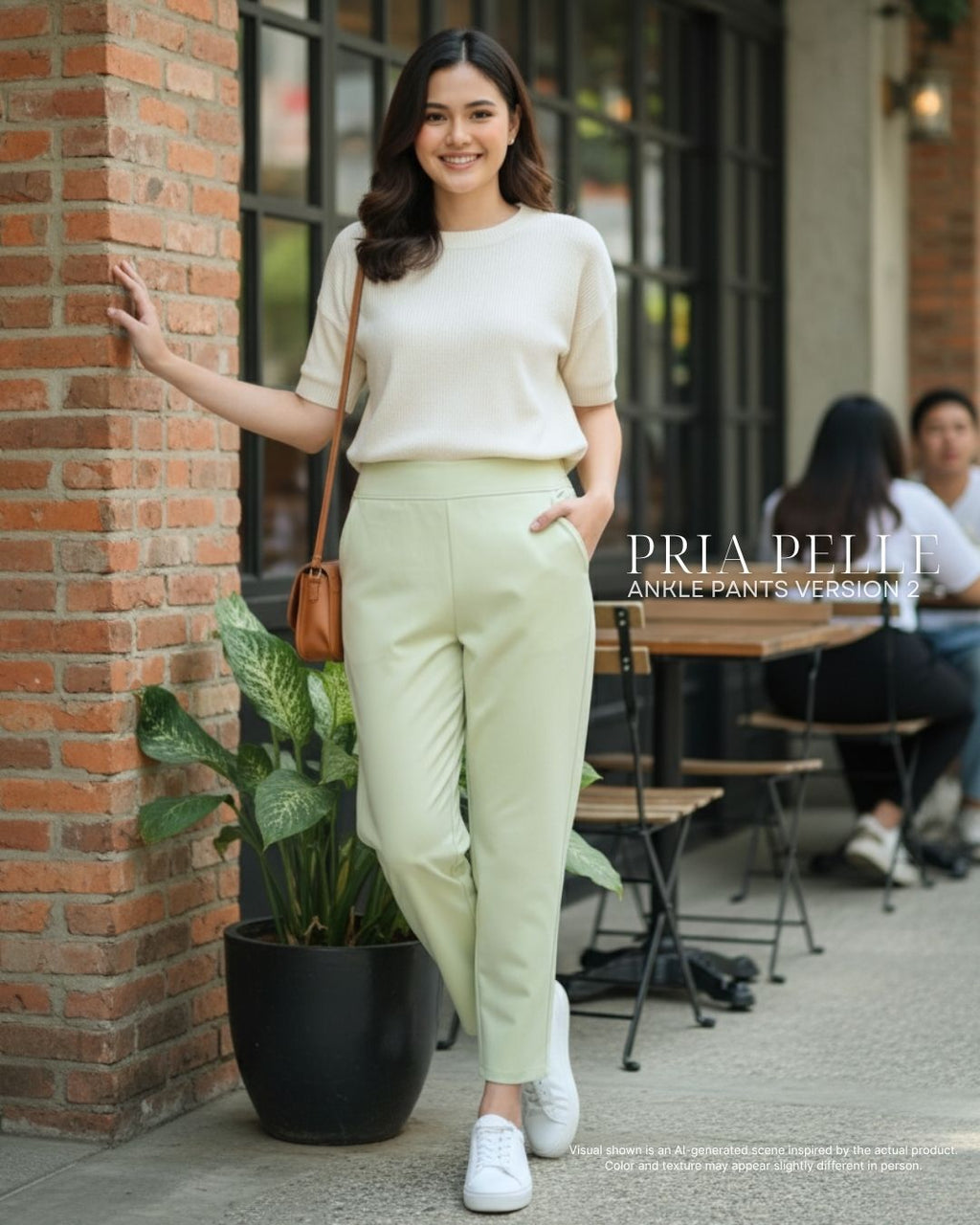 Pria Pelle Ankle Pants Version 2 | Back Garter - Cotton Twill Light Apple Green