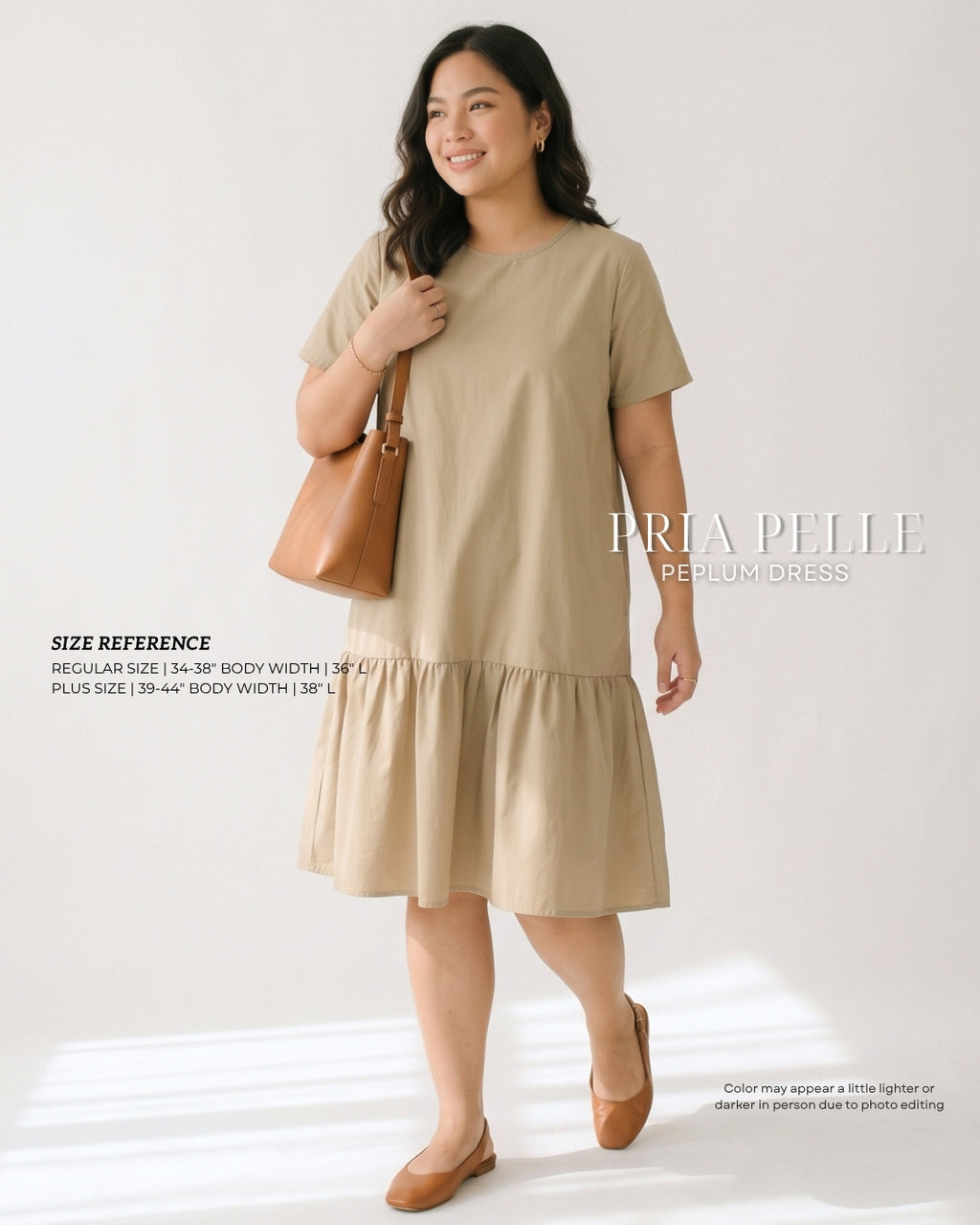 Pria Pelle Peplum Dress Version 1 | Cotton Blend Light Ecru - Non Stretch