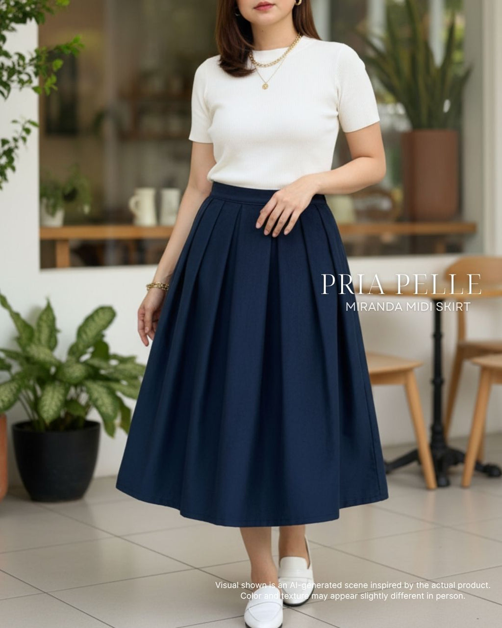 Pria Pelle Miranda Midi Skirt - Baby Corduroy Black