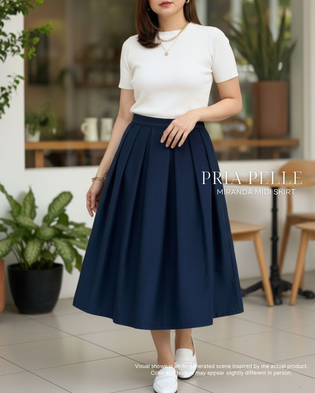 Pria Pelle Miranda Midi Skirt - Baby Corduroy Black