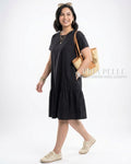 Pria Pelle Peplum Dress Version 1 | Cotton Blend Black - Non Stretch