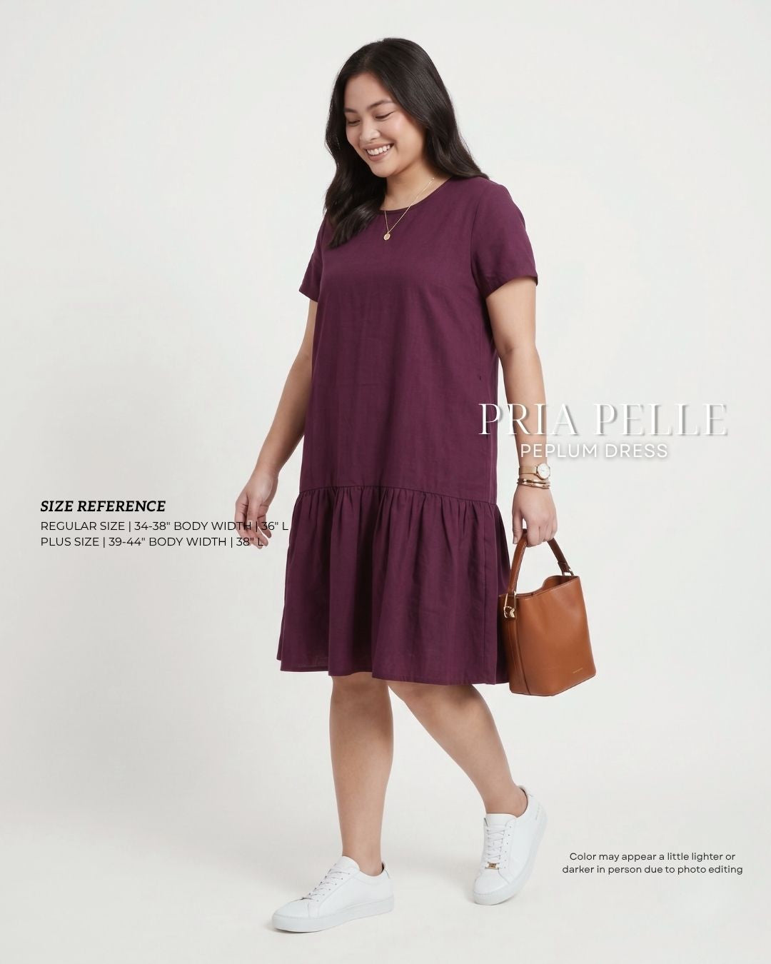 Pria Pelle Peplum Dress Version 1 | Cotton Blend Acid Maroon - Non Stretch
