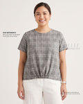 Pria Pelle Gianna Front Garter Top - Woven Checkered Dark Gray | Non Stretch [TOP ONLY]