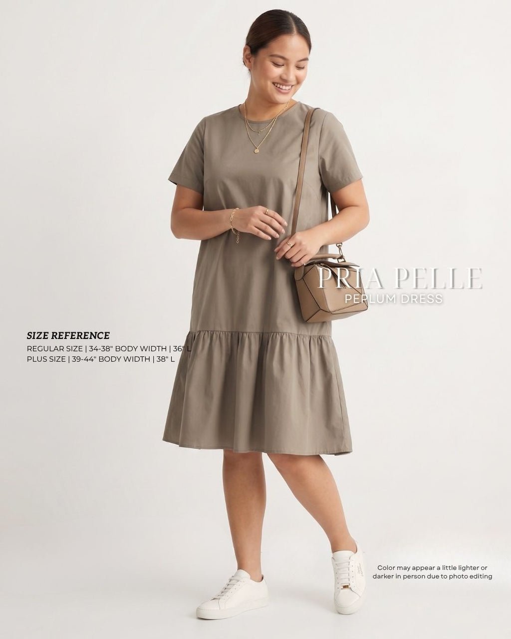Pria Pelle Peplum Dress Version 1 | Cotton Blend Cashmere - Non Stretch