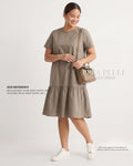 Pria Pelle Peplum Dress Version 1 | Cotton Blend Cashmere - Non Stretch