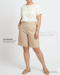 Pria Pelle Bermuda Shorts | Back garter - Cotton Twill Champagne | Non Stretch