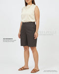 Pria Pelle Bermuda Shorts | Back garter - Cotton Twill Taupe Gray | Non Stretch