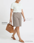 Pria Pelle Bermuda Shorts | Back garter - Cotton Twill Light Gray | Non Stretch