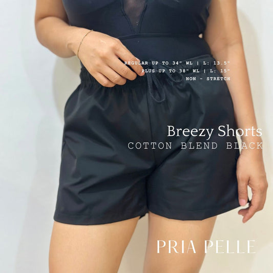 Pria Pelle Easy Breezy Shorts - Premium | Cotton Blend Black | Regular & Plus Sizes | Non-Stretch