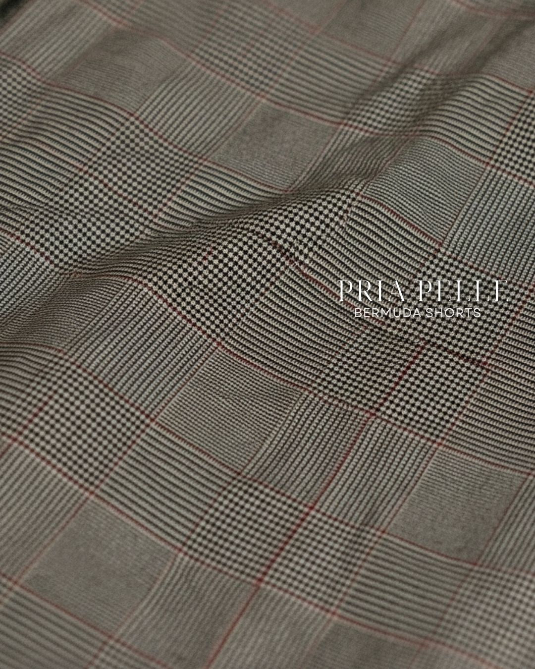 Pria Pelle Easy Shorts | Back garter - Cotton Blend Tartan Champagne | Non Stretch