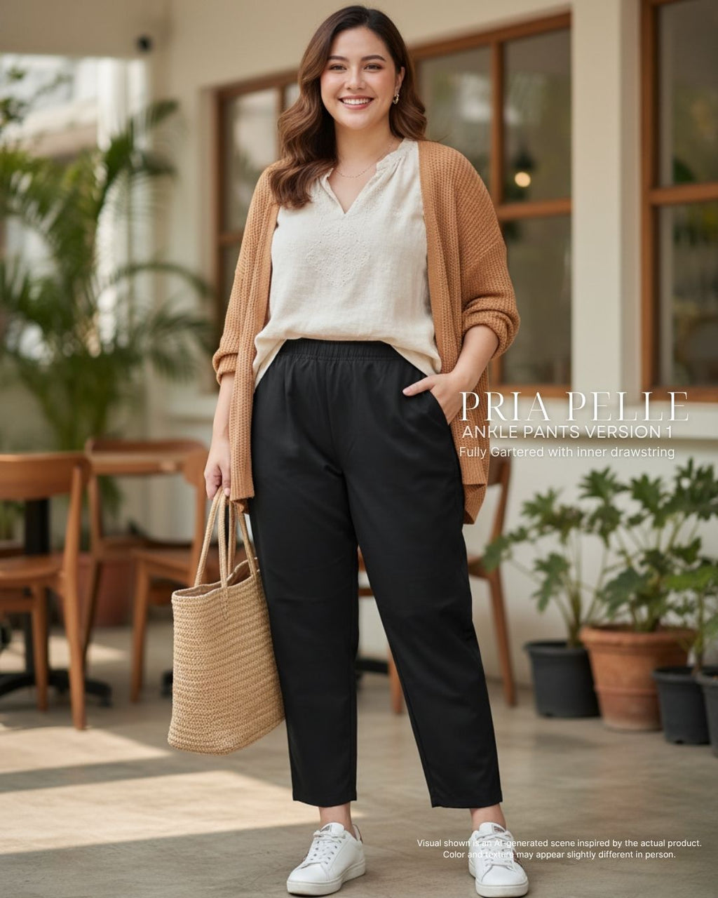 Pria Pelle Ankle Pants Version 1 | Fully Gartered - Cotton Twill Black