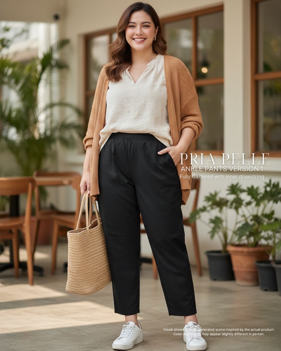Pria Pelle Ankle Pants Version 1 | Fully Gartered - Cotton Twill Black