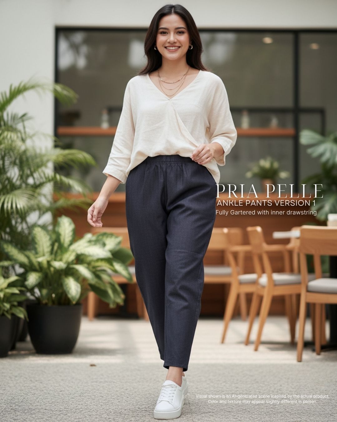 Pria Pelle Ankle Pants Version 1 | Fully Gartered - Denim Dark Gray