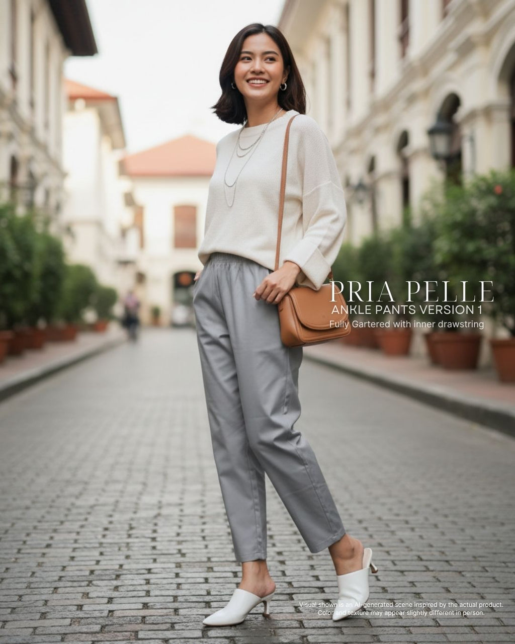 Pria Pelle Ankle Pants Version 1 | Fully Gartered - Cotton Twill Fine Gray