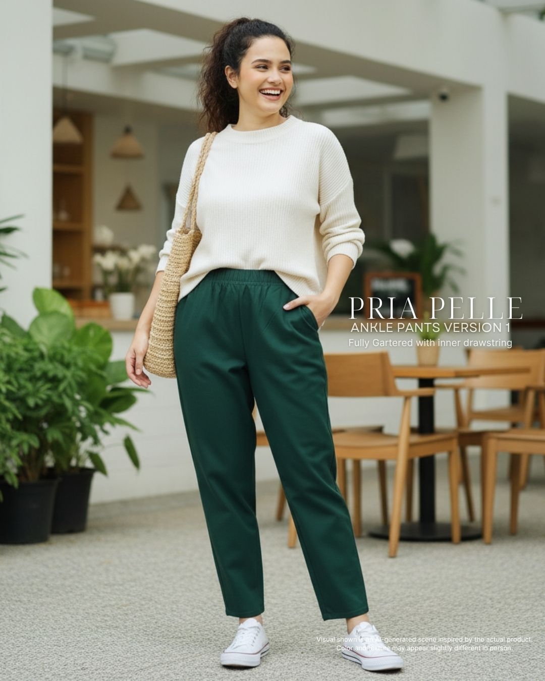 Pria Pelle Ankle Pants Version 1 | Fully Gartered - Cotton Twill Dark Green