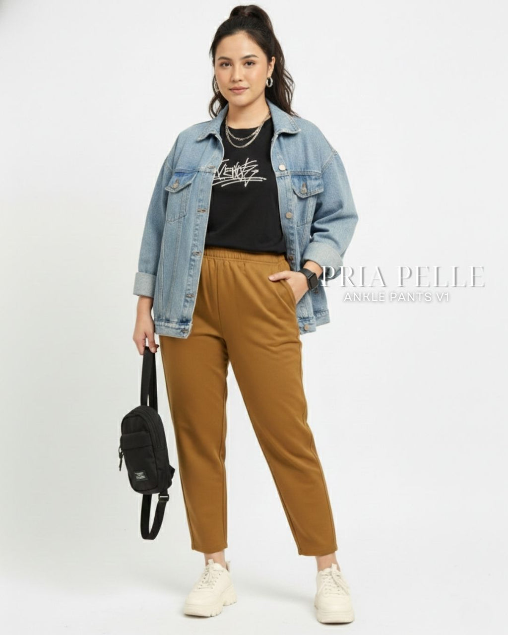 Pria Pelle Ankle Pants Version 1 | Fully Gartered - Cotton Blend Mustard Brown with Stretch