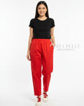 Pria Pelle Ankle Pants Version 1 | Fully Gartered - Cotton Twill Scarlet Red | Non Stretch