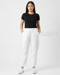 Pria Pelle Ankle Pants Version 1 | Fully Gartered - Cotton Twill White | Non Stretch