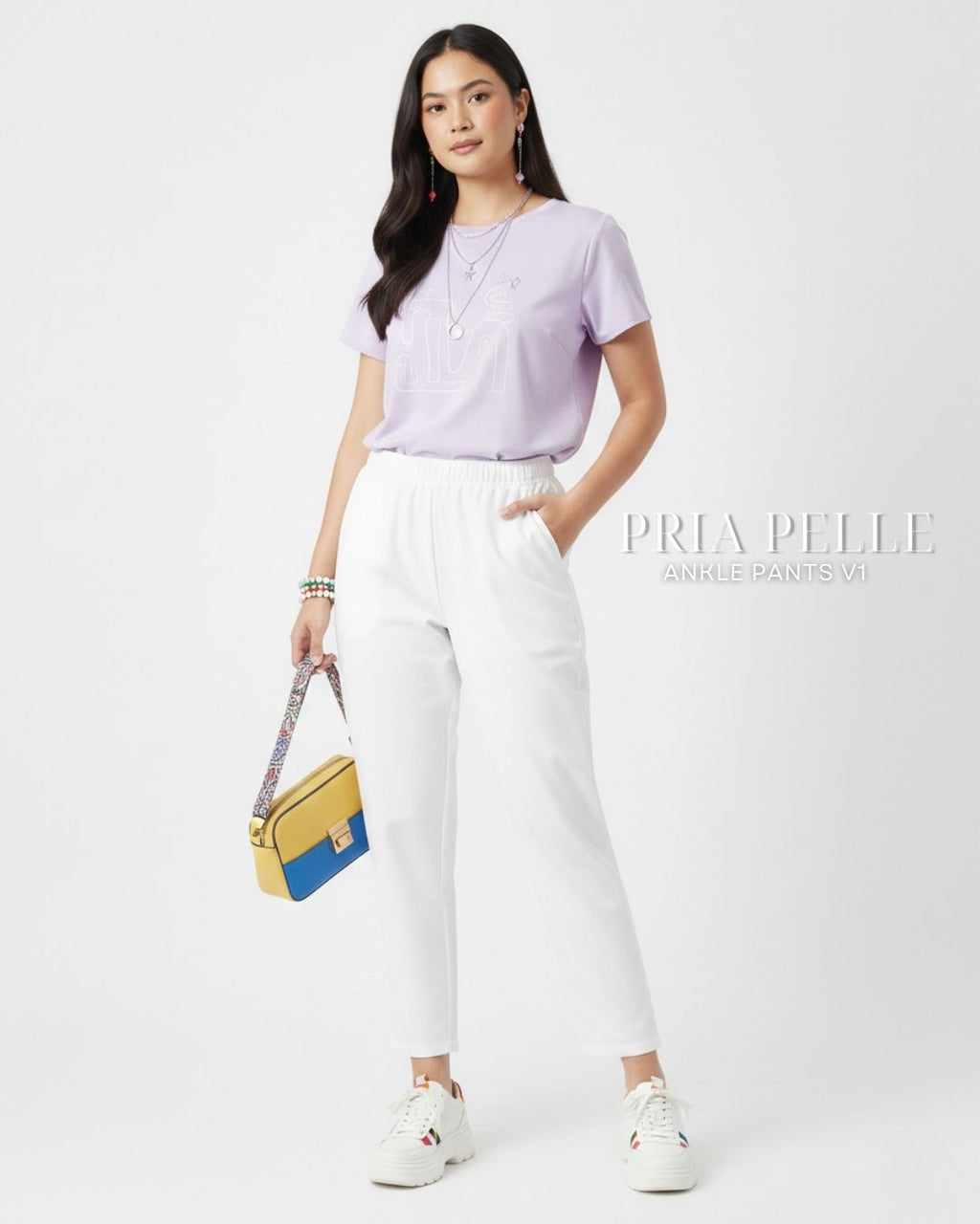 Pria Pelle Ankle Pants Version 1 | Fully Gartered - Cotton Twill White | Non Stretch