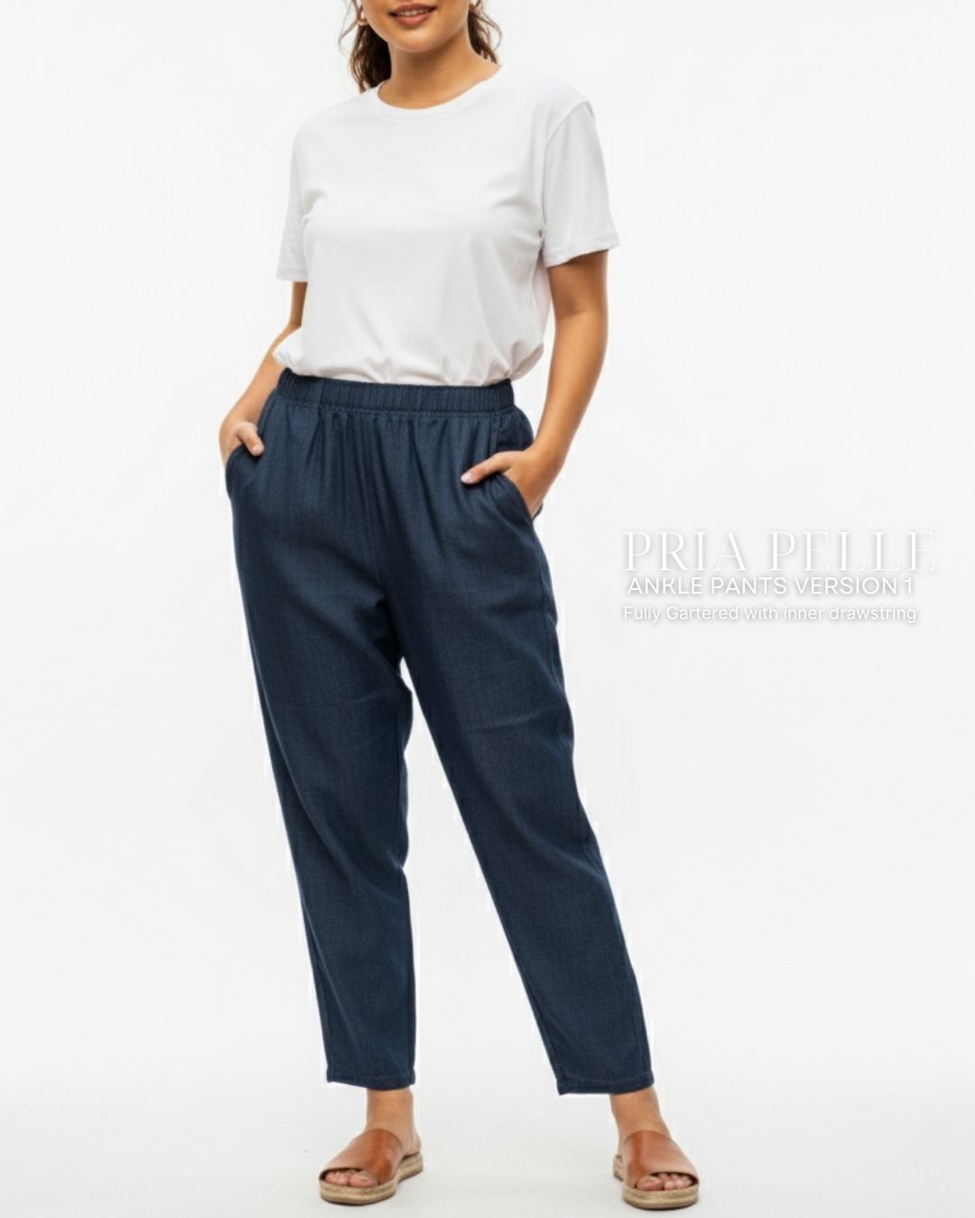 Pria Pelle Ankle Pants Version 1 | Fully Gartered - Denim Steel Gray