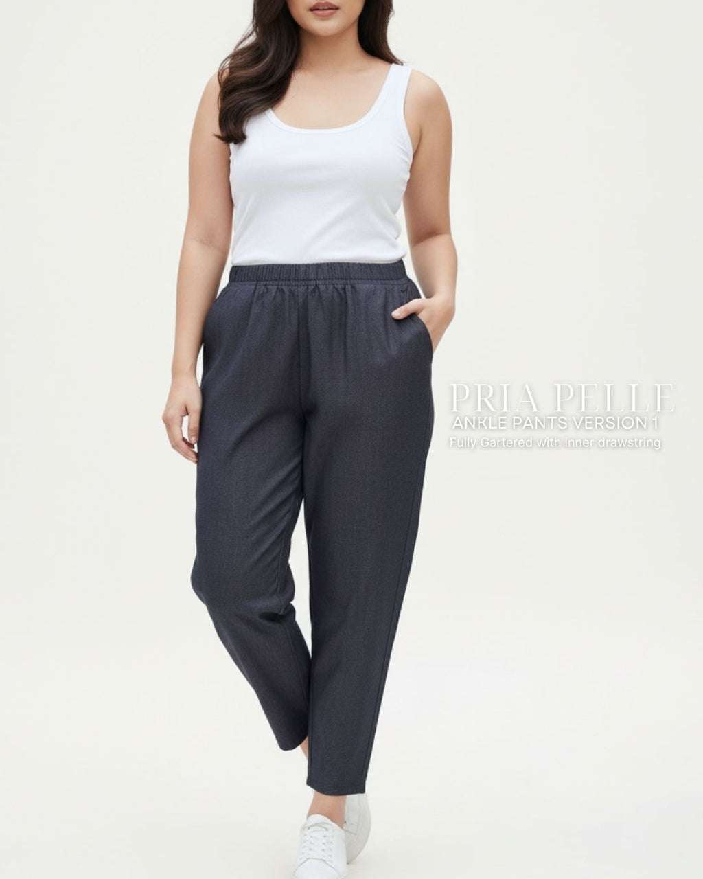 Pria Pelle Ankle Pants Version 1 | Fully Gartered - Denim Dark Gray