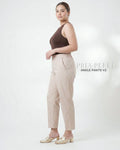 Pria Pelle Ankle Pants Version 2 | Back Garter - Light Cotton Blend Cool Beige with Stretch
