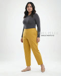 Pria Pelle Ankle Pants Version 2 | Back Garter - Cotton Blend Mustard with Stretch
