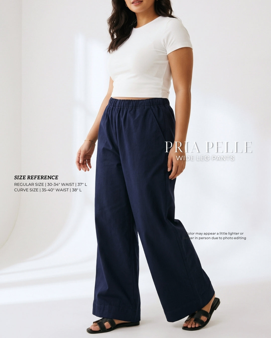 Pria Pelle Easy Wide Leg Pants in Denim Stretch Midnight Blue (Special Price)