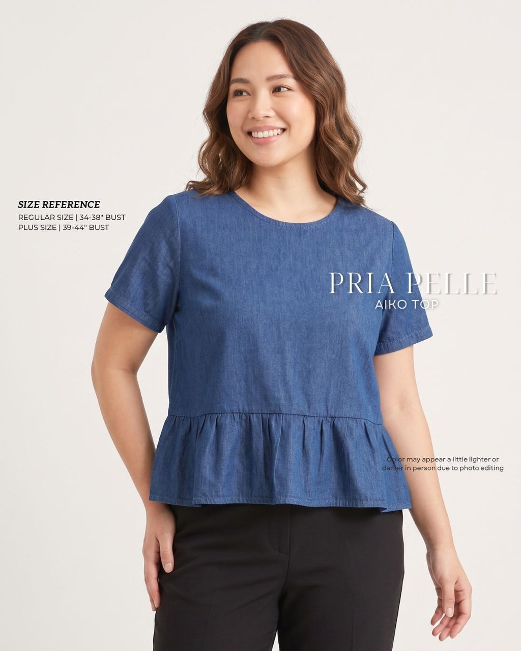 Pria Pelle Aiko Top - Soft Denim Blue |  Non Stretch