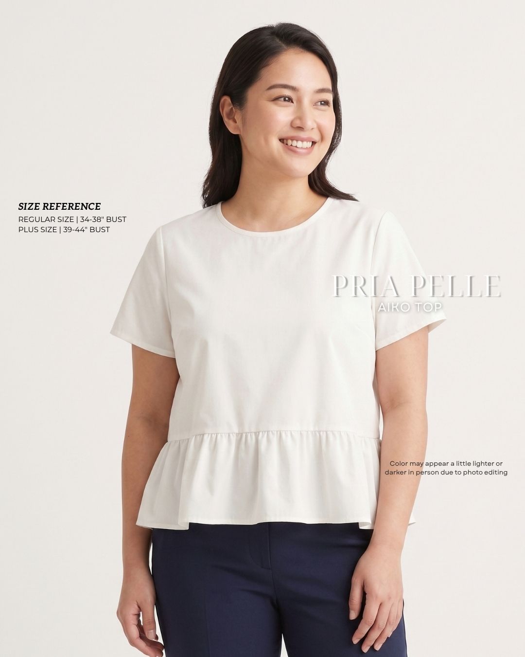 Pria Pelle Aiko Top - Cotton Blend Warm White | Non Stretch